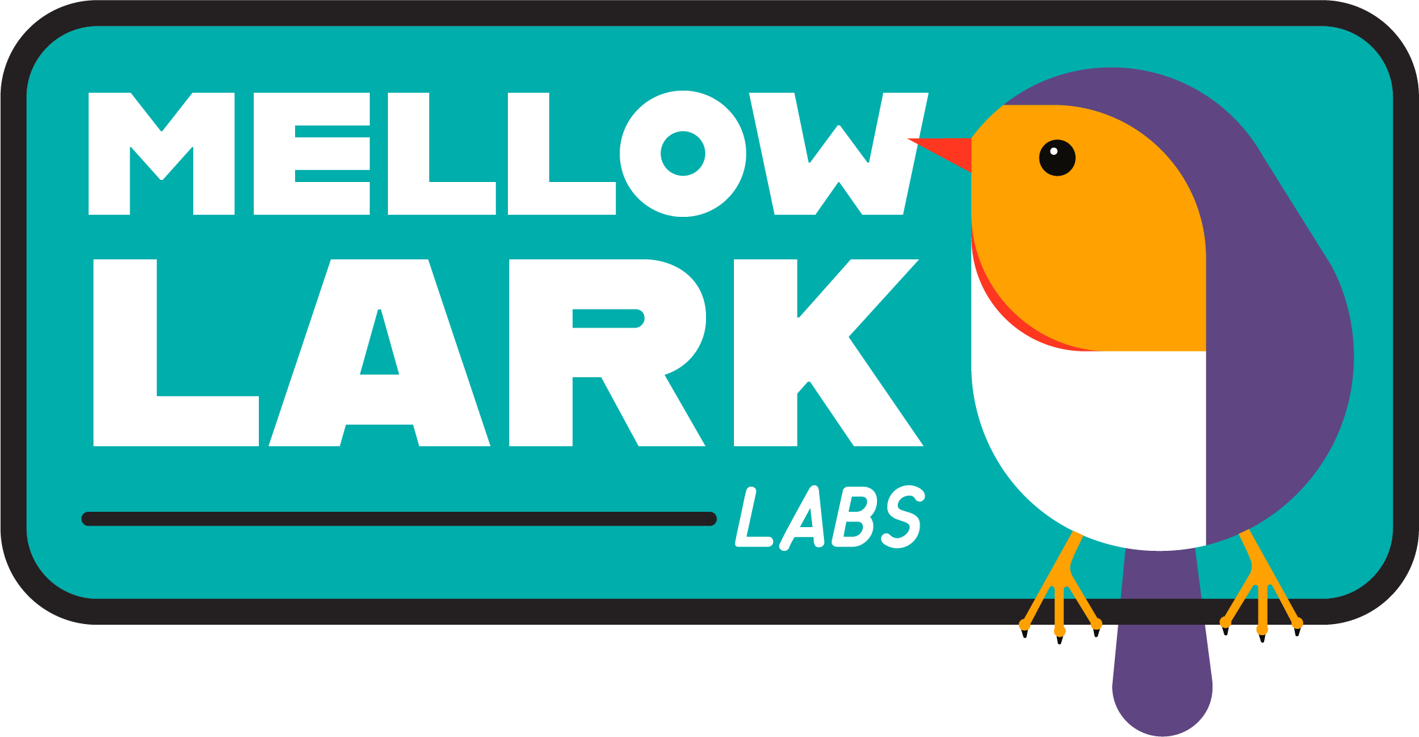 A logo of a curious bird next to the words "Mellowlark Labs"